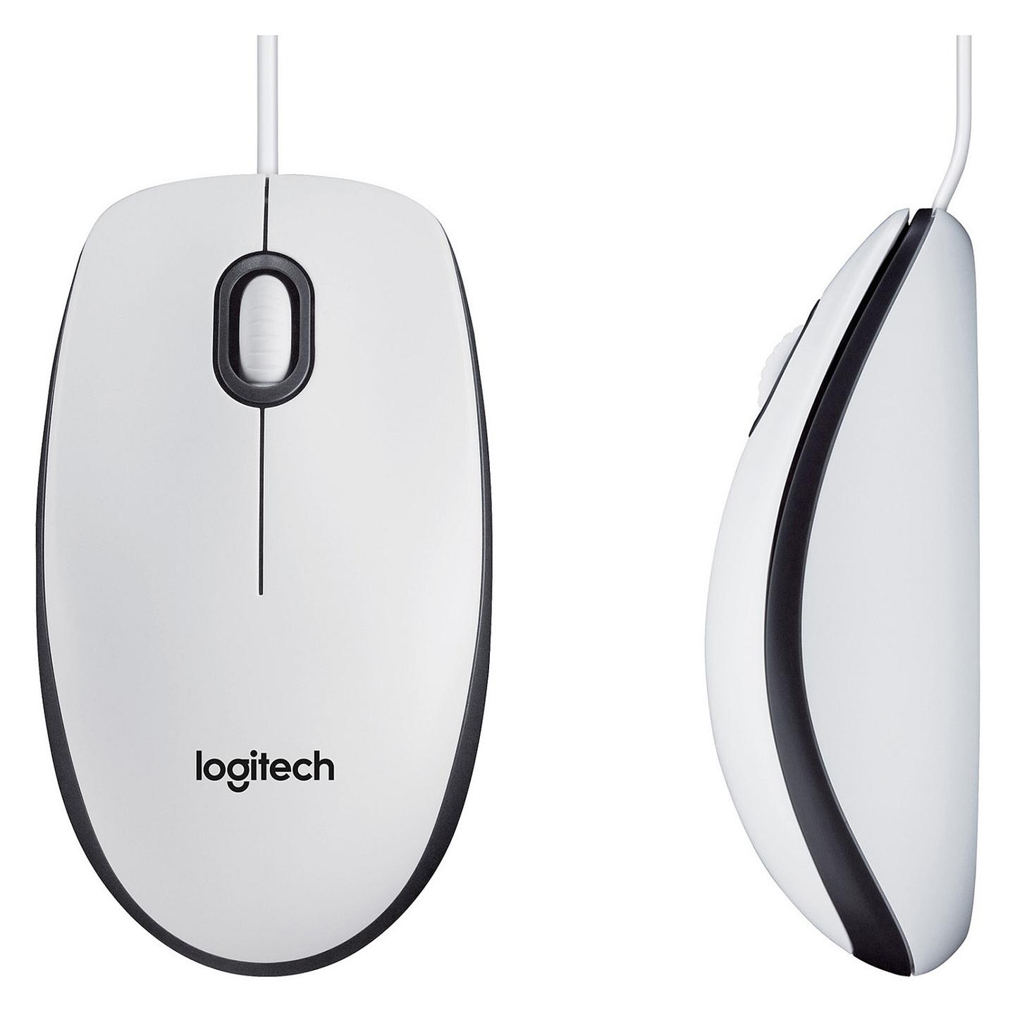 Maus me kabllo Logitech M100 / 1000 DPI / 3 Butona / USB / Optik / 1.8 m - Bardhë - 6