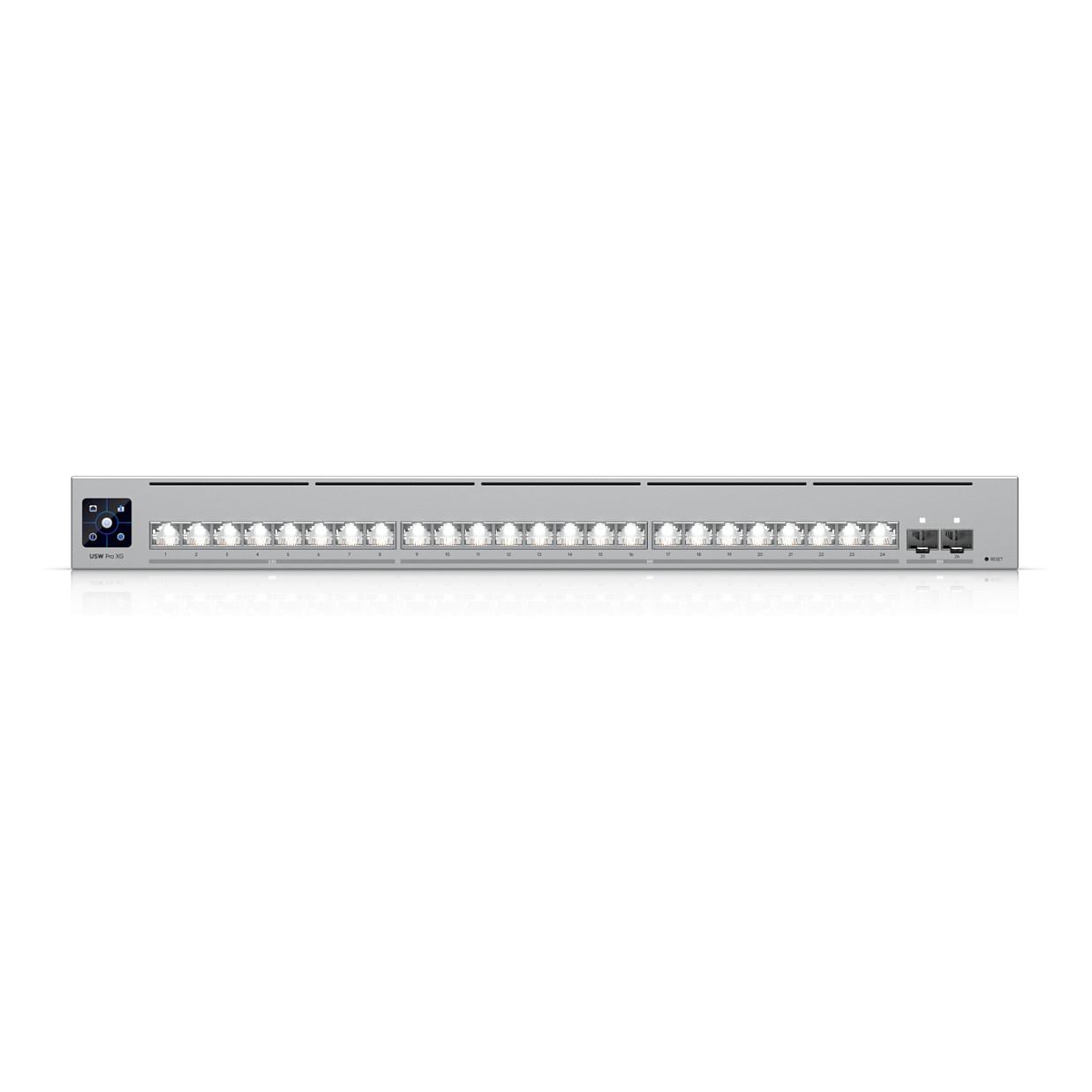 Switch Ubiquiti UniFi Pro XG 24, 16x 10GbE RJ45, 8x 2.5GbE RJ45, 2x SFP28 25Gbps, Layer 3, 460Gbps, Rack 1U - Hiri - 3