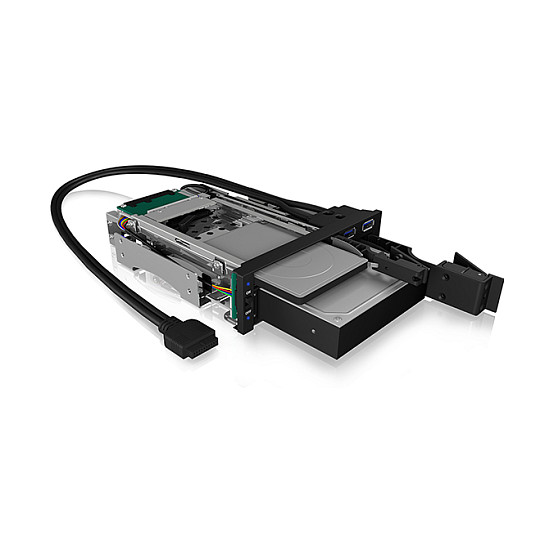 Aksesor për Disqe ICY BOX IB-174SSK-U / 5.25" / SATA - Zezë - 2