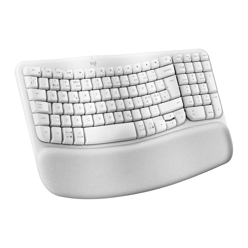 Tastierë pa kabllo Logitech Wave Keys / QWERTY / Membrane / RF Wireless + Bluetooth - Bardhë - 3