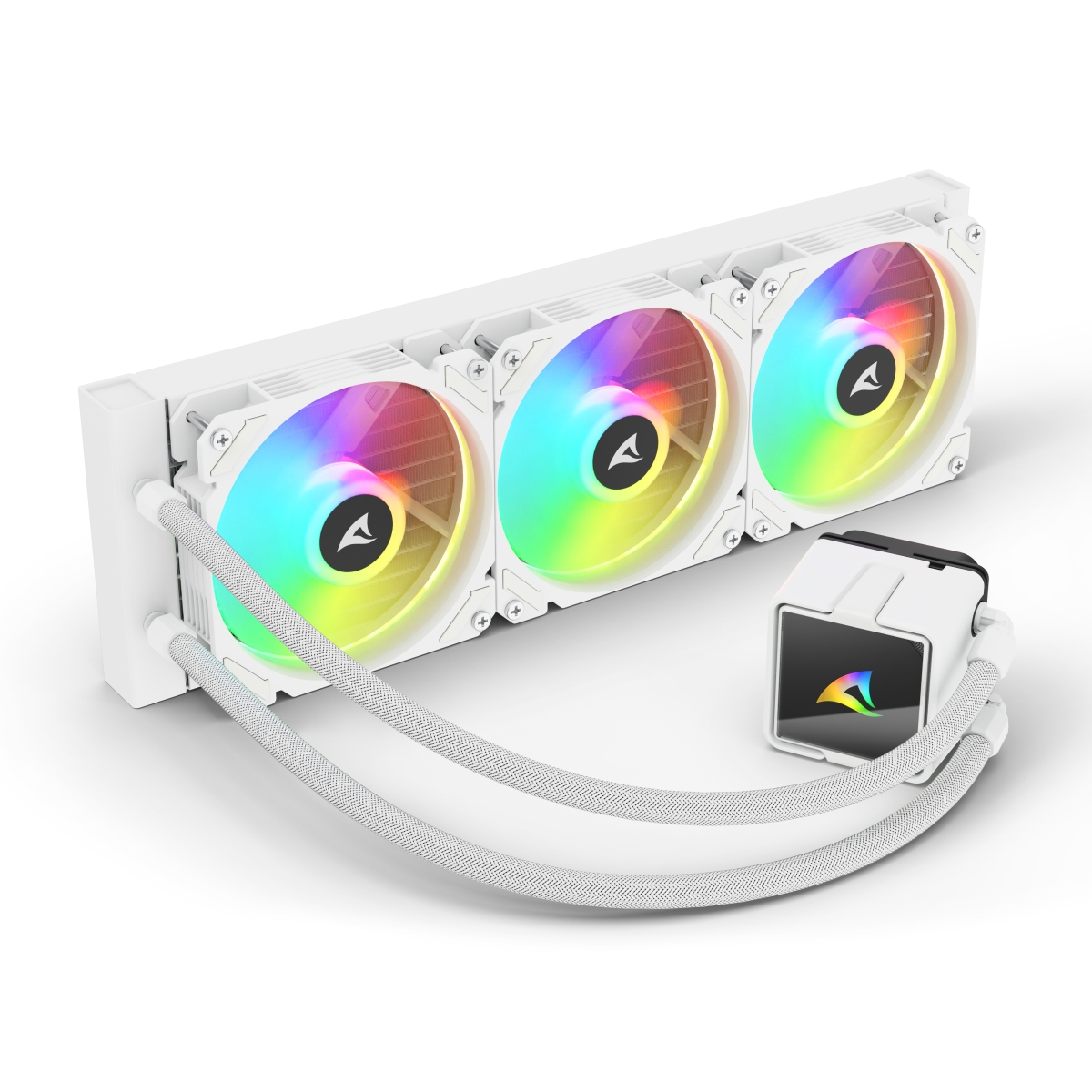 Ftohës për Procesor Sharkoon S60 ARGB / AIO Liquid Cooler / 360mm Radiator / 3×120mm ARGB PWM Fans – Bardhë - 2