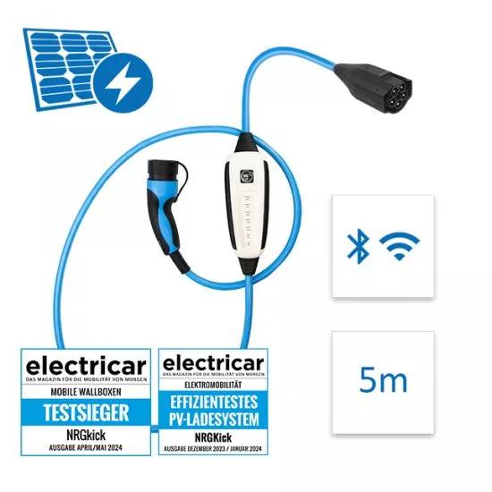 Stacion Karikimi Mobil NRGkick Pure, Type 2, 22kW, 32A, 3-Fazor, 5m, Wi-Fi, Bluetooth, IP67/IP69K - Bardhë/Blu - 2