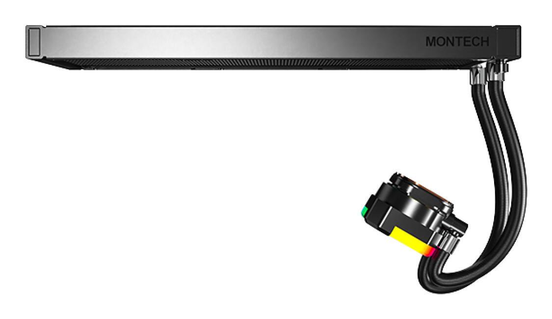 Ftohës me ujë për procesor Montech HyperFlow ARGB 360 / 360mm / 3x 120mm ARGB Fan / 600-2100 RPM – Zezë - 4