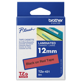 Shirit për Printer 3D Brother Colour Ribbon TZE-431 / TZE431 - Zezë mbi Kuqe