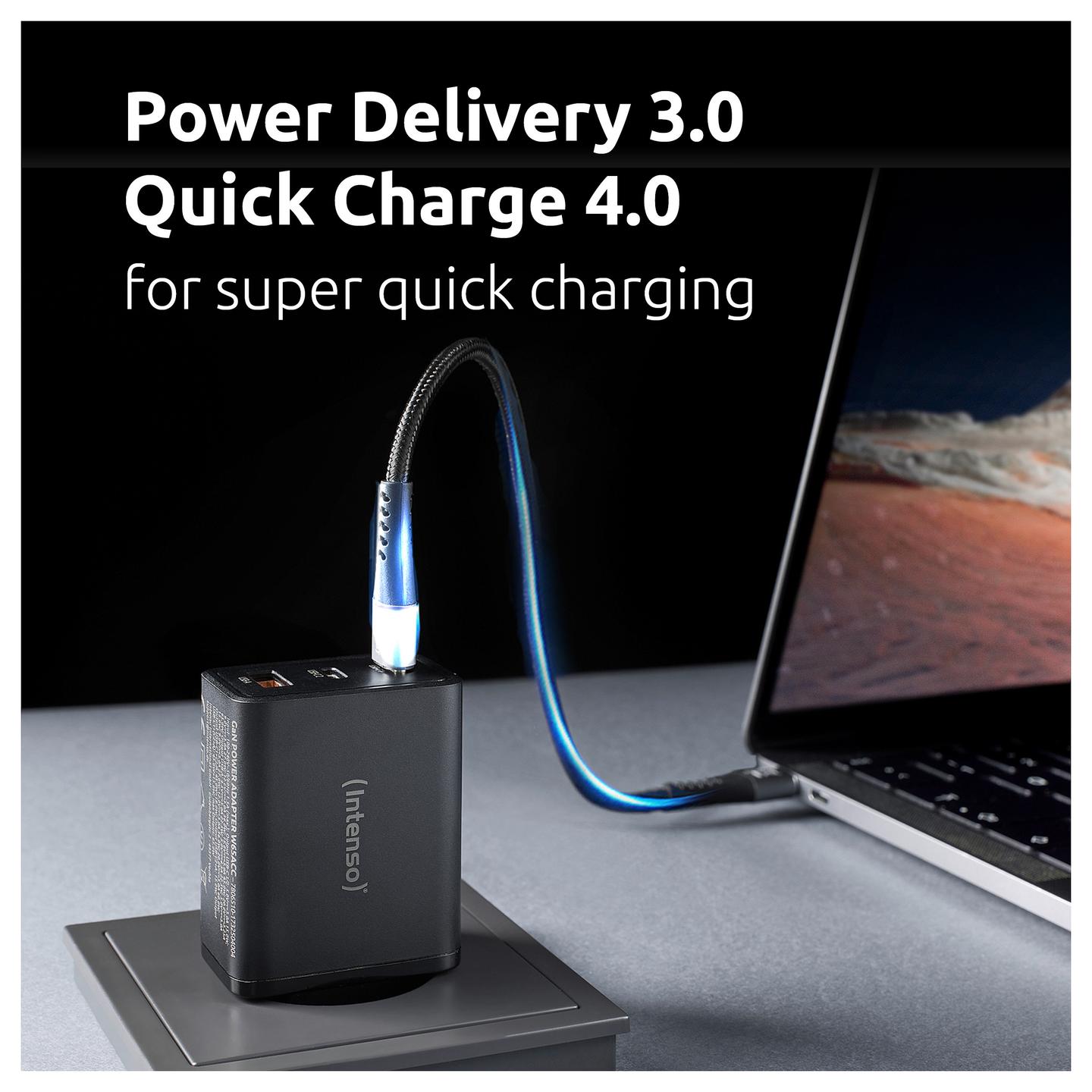 Adapter Intenso W65ACC GaN / 2x USB-C / USB-A / 65W / Power Delivery 3.0 / PPS / Quick Charge 4.0 - Zezë - 9