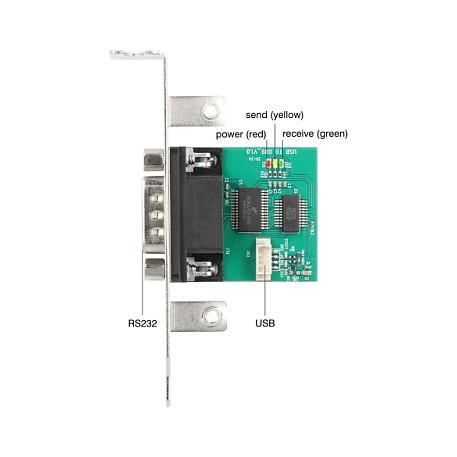 Adapter Serial DeLOCK 90892 / USB 2.0 Pin Header 4-pin Male në RS-232 D-Sub 9-pin Male / FTDI FT231XS / 30 cm - Gjelbër - 2