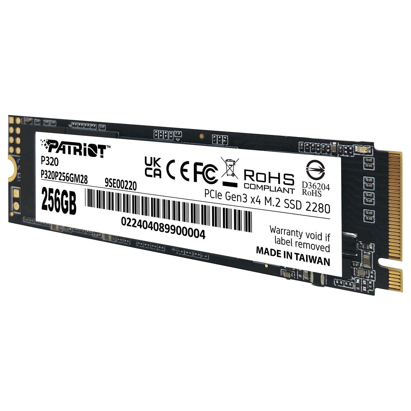 SSD e Brendshme Patriot Memory P320 / 256GB / M.2 2280 / PCIe 3.0 NVMe / 2200MB/s Read / 1200MB/s Write - 4