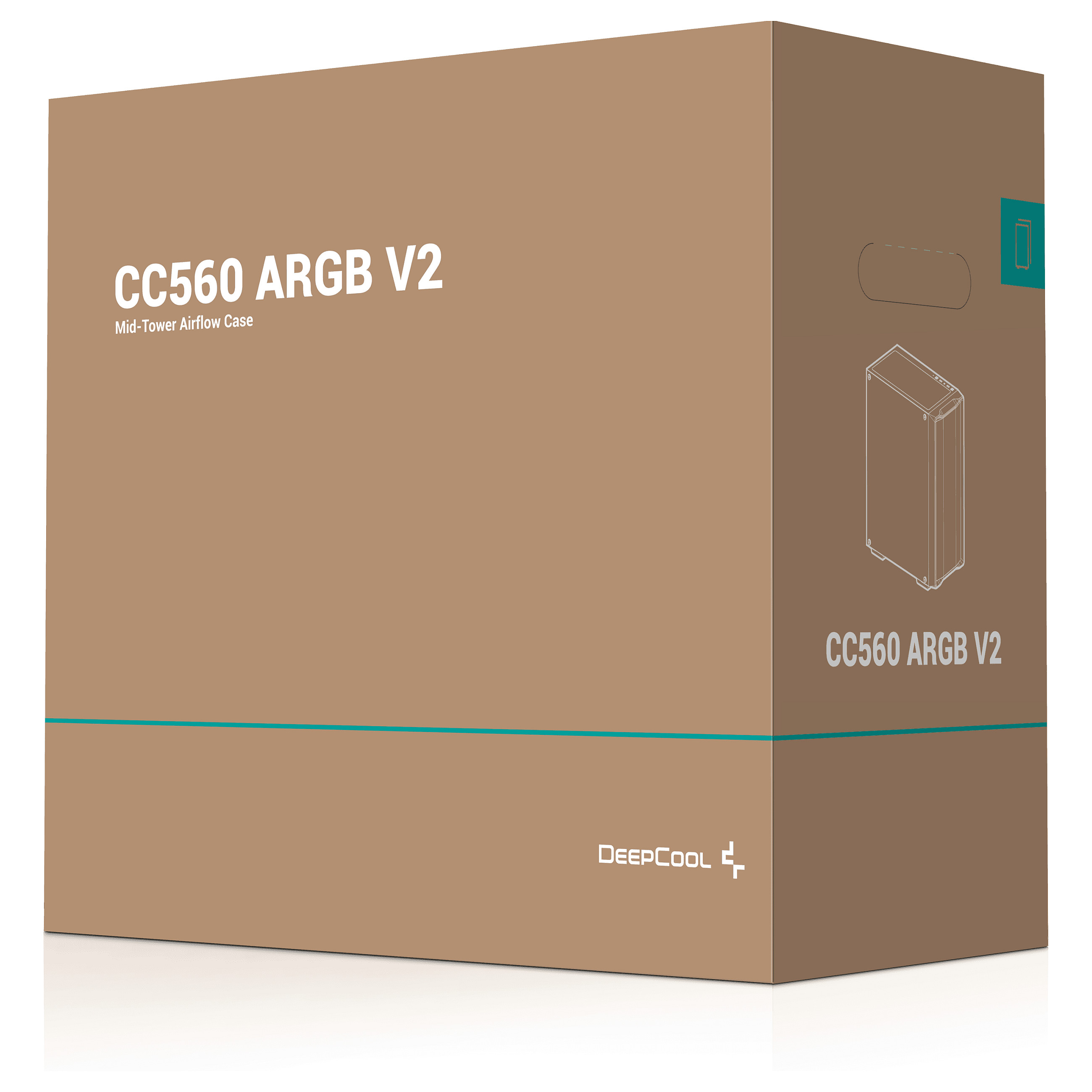 Kasë PC DeepCool CC560 ARGB V2 / Midi Tower / ATX / 4x 120mm ARGB Fan - Zezë - 13