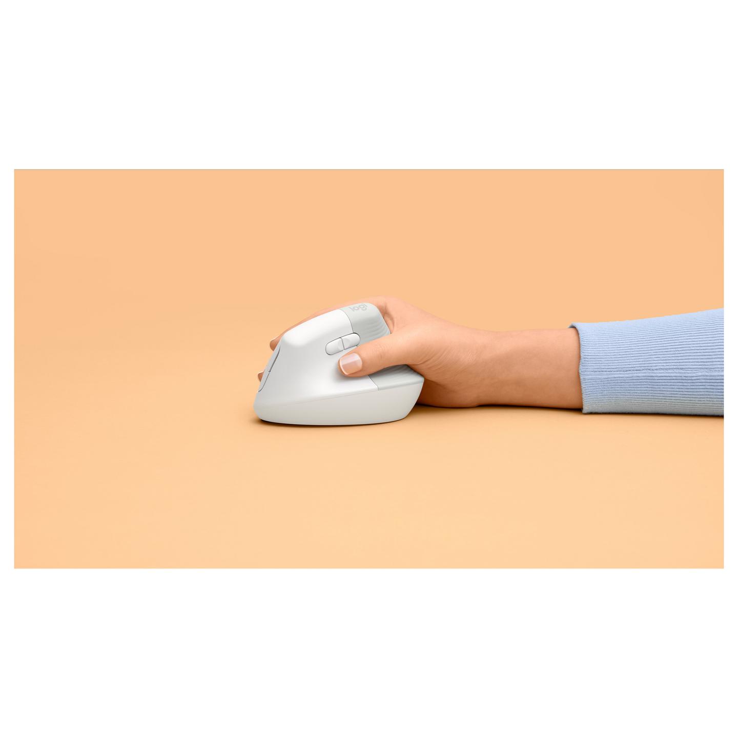 Maus pa kabllo Logitech Lift Vertical Ergonomic / Bluetooth + Logi Bolt / 4,000 DPI / 6 Butona - Bardhë - 16