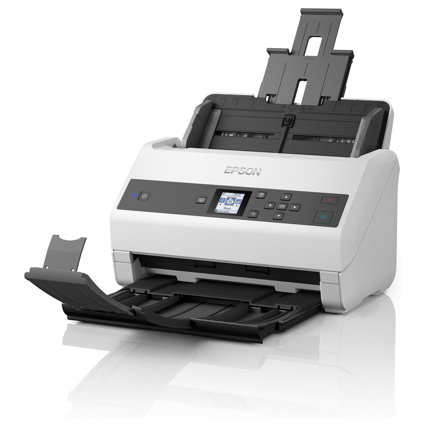 Skaner Epson WorkForce DS-970 / A4 / CIS / 600 × 600 DPI / Duplex / 85 ppm / 170 ipm / ADF 100 Fletë / USB 3.2 / Ethernet - Bardhë/Zezë - 4