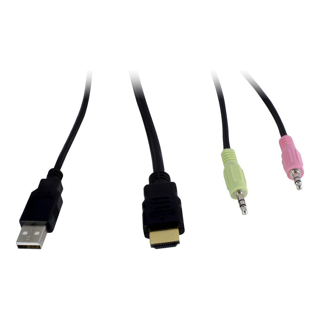 KVM Switch Inter-Tech AS-42HA, 4 kompjuterë, Dual HDMI, USB, Audio 3.5mm, 4K 30Hz - Zezë - 4