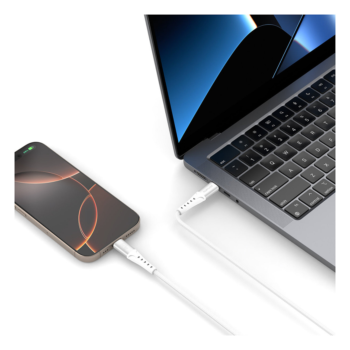 Kabllo USB 4smarts PrimeCord / USB-C në USB-C / 1.5 m / 60W - Bardhë - 4