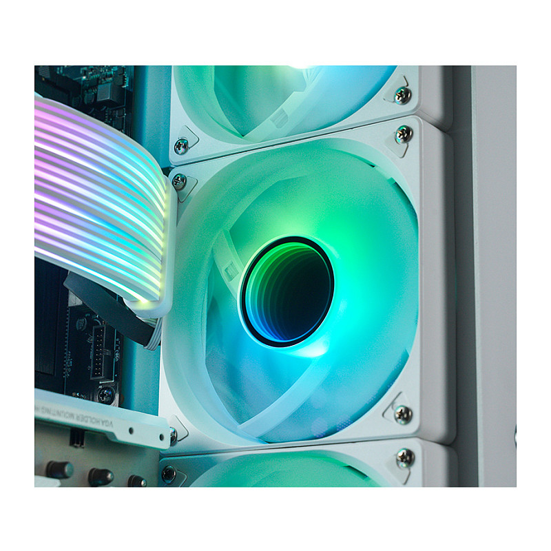 Ftohës për Kasë Jonsbo SL-120 / 120mm / 600-1500 RPM / PWM / ARGB / 101.06 m³/h / 32 dBA / 20 LED – Bardhë - 5