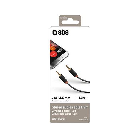 Kabllo SBS TECABLE35KR / Jack 3.5mm → Jack 3.5mm / 1.5m – Zezë - 5