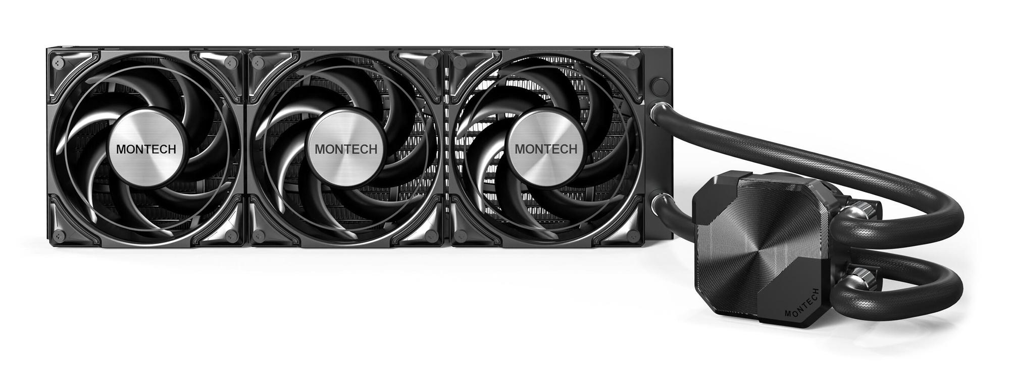 Ftohës me ujë për procesor Montech HyperFlow Silent 360 / 360mm / 3x 120mm Fan / 800-2200 RPM – Zezë - 3