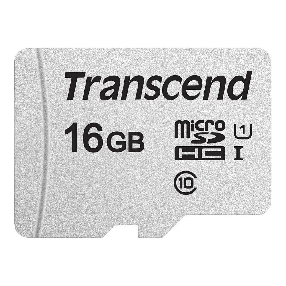 Kartë Memorie Transcend microSDHC 300S, 16GB, microSDHC, UHS-I, Class 10, U1, deri në 95MB/s, me Adapter SD - 2