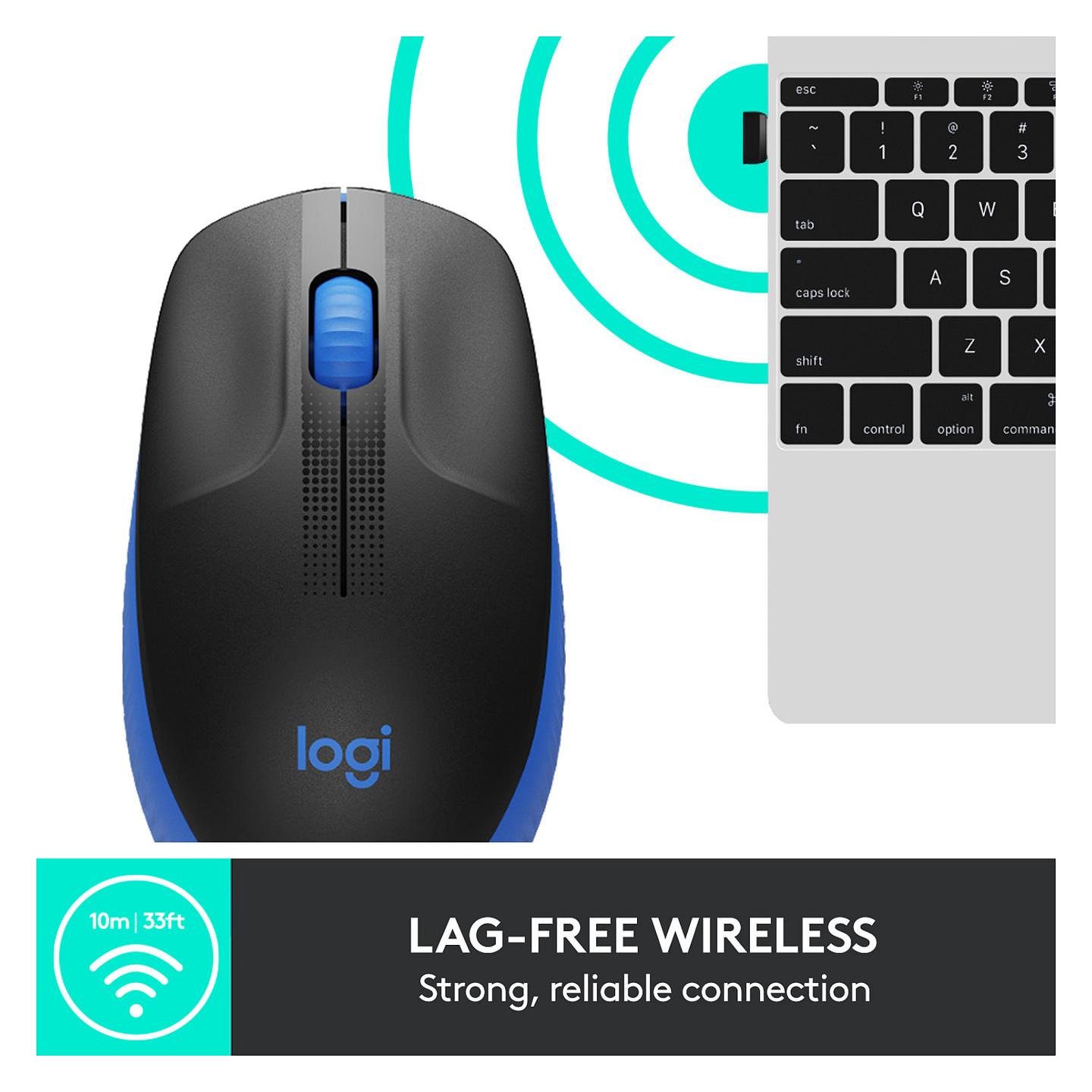 Maus pa kabllo Logitech M190 / 1000 DPI / 3 Butona / 2.4 GHz / USB - Blu - 9