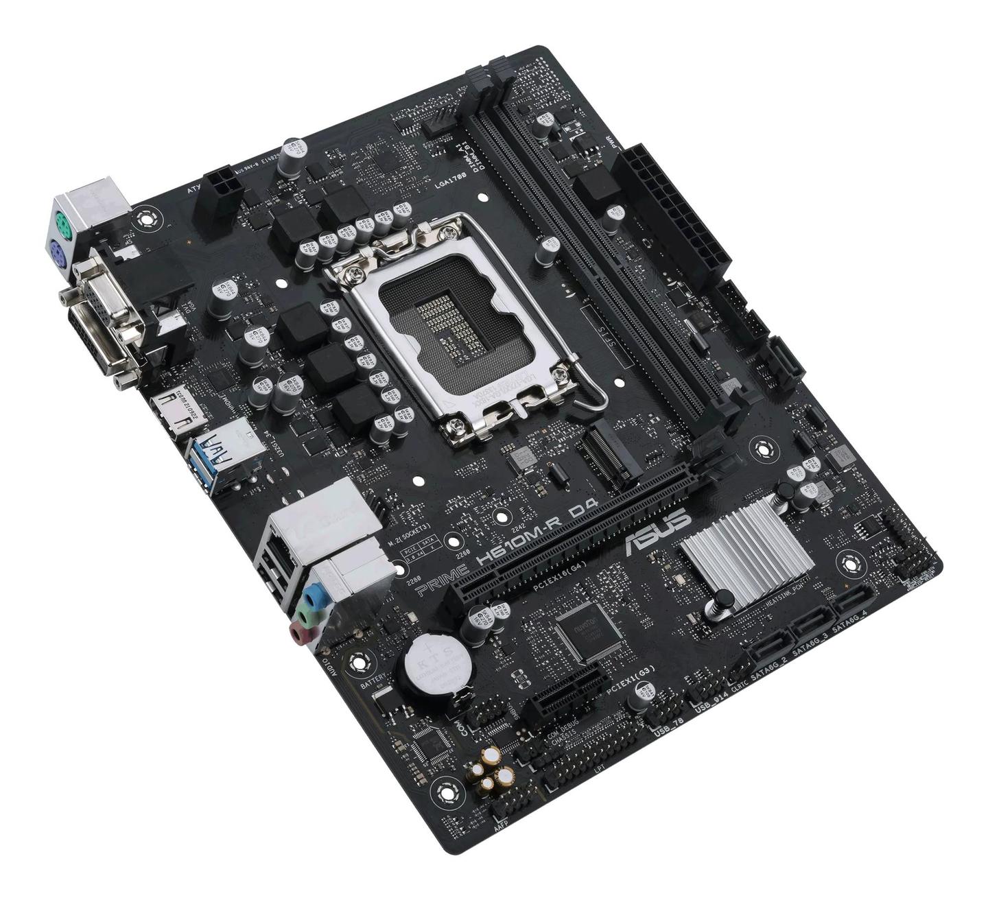 Pllakë Amë ASUS PRIME H610M-R D4-SI / Intel H610 / LGA 1700 / Micro-ATX / DDR4 / PCIe 4.0 / 1GbE - 2