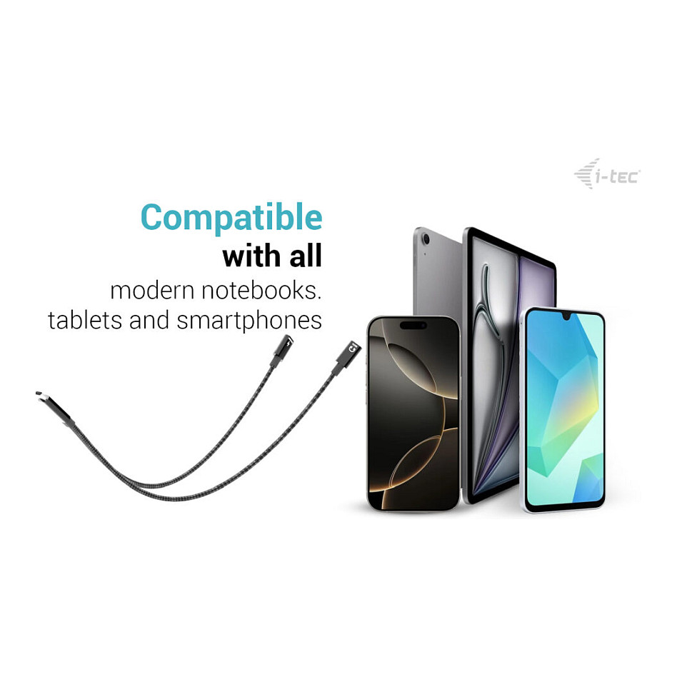 Kabllo USB i-tec C31DUALSPLITTERCBLPD / USB-C / USB-C PD 100W / USB 2.0 / 480Mbps / 0.3m - Zezë - 7