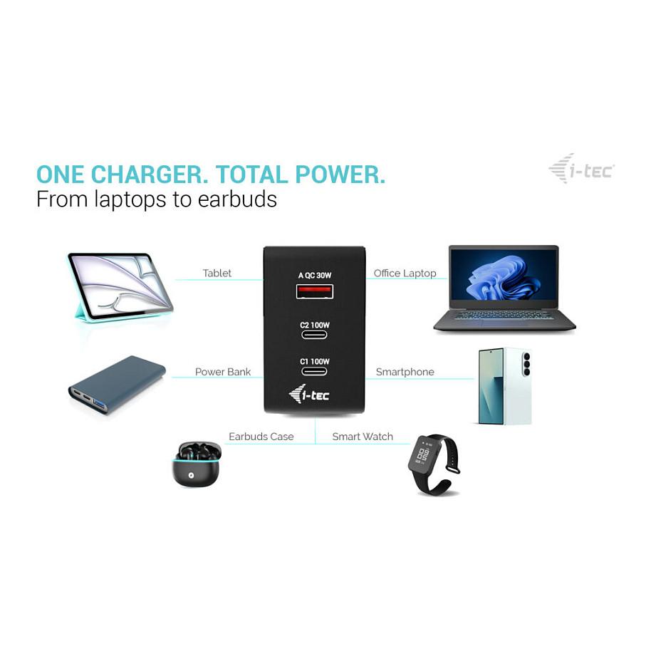 Adapter Karikimi i-tec CHARGER-INTG100W / 2x USB-C / 1x USB-A / 100W – Zezë - 7
