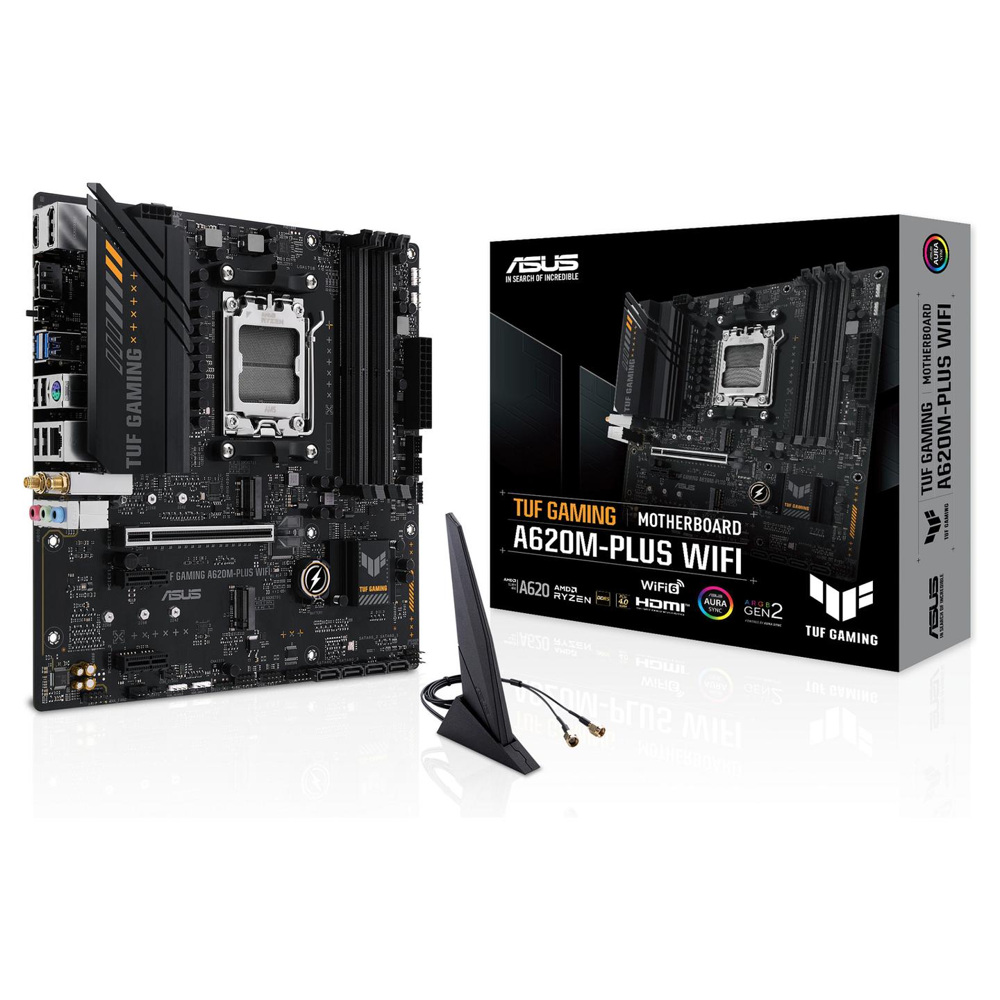 Pllakë Amë ASUS TUF GAMING A620M-PLUS WIFI / AMD AM5 / A620 / DDR5 / Micro ATX / Wi-Fi 6 / 2.5GbE LAN