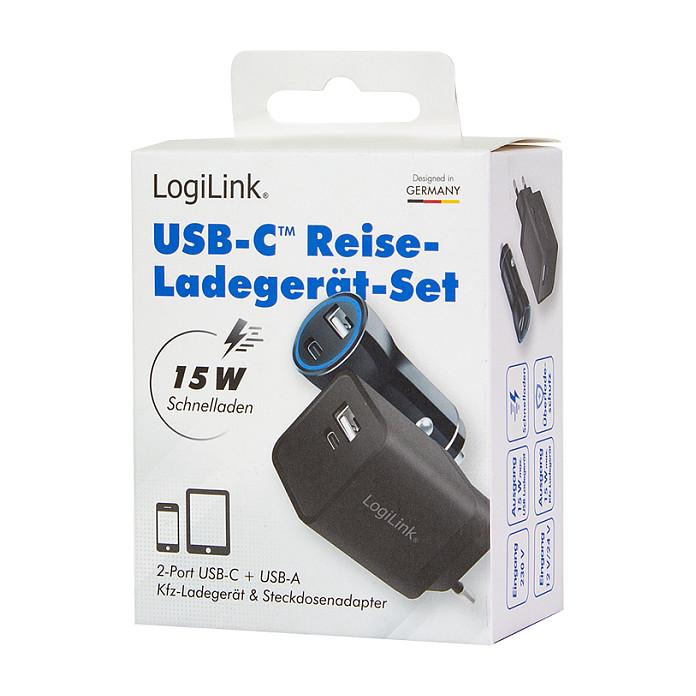 Adapter LogiLink PA0300 / 1x USB-A / 1x USB-C / 15W / Set 2 copë – Zezë - 9