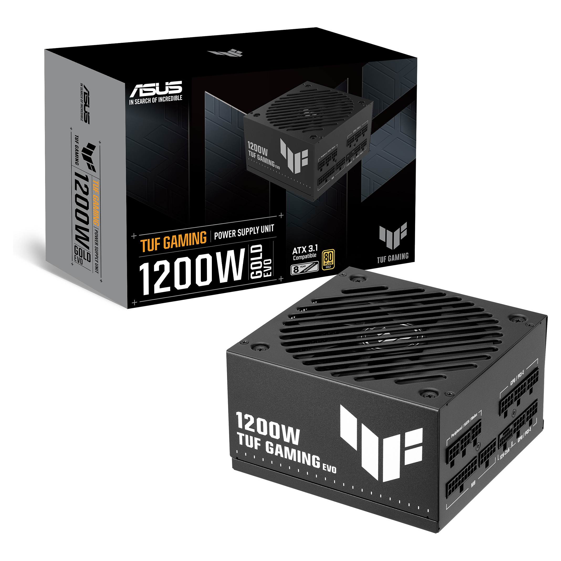 Furnizues Energjie ATX ASUS TUF Gaming Gold EVO / 1200W / 80 PLUS Gold / ATX 3.1 / PCIe 5.1 - Zezë - 10
