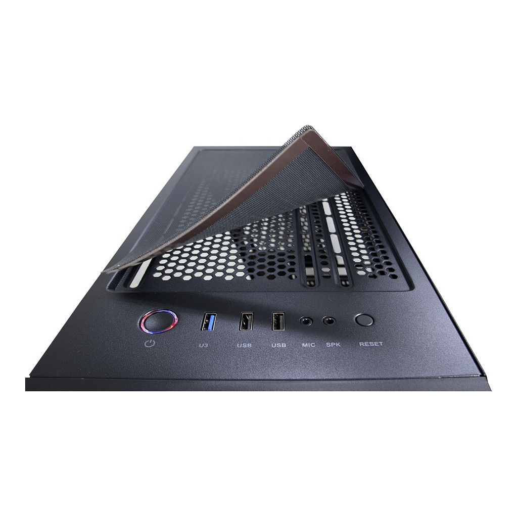 Kasë PC Inter-Tech C-303 Mirror / Midi Tower / ATX / 3x 120mm Fan Support / 2x 3.5" + 4x 2.5" Bay / Tempered Glass - Zezë - 9