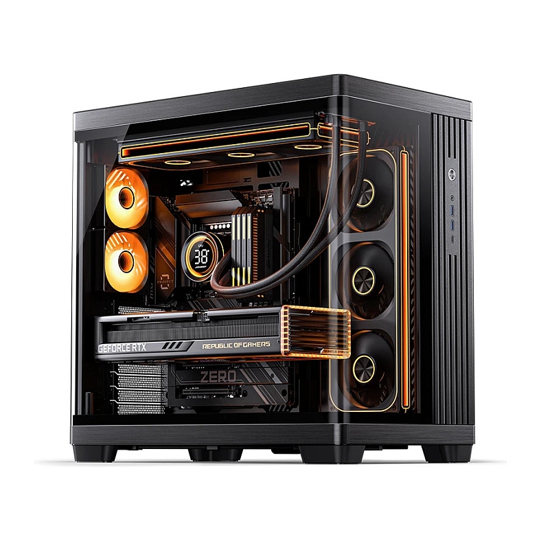 Kasë PC Jonsbo TK-4 / Midi Tower / ATX / Tempered Glass - Zezë