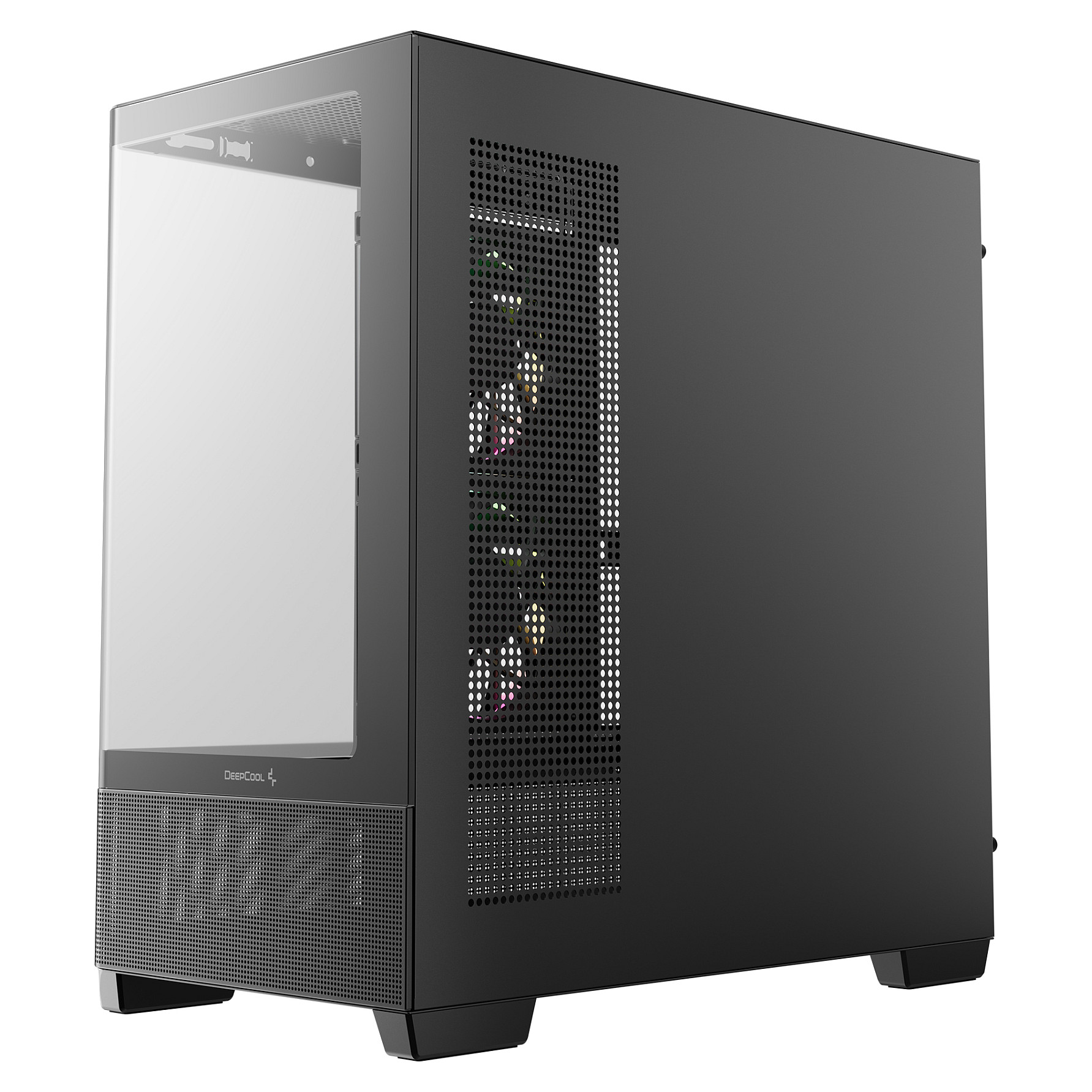 Kasë PC DeepCool CG380U 3F / Mini Tower / Micro-ATX + Mini-ITX / 2x 120mm + 1x 120mm ARGB Fan / Tempered Glass - Zezë - 6