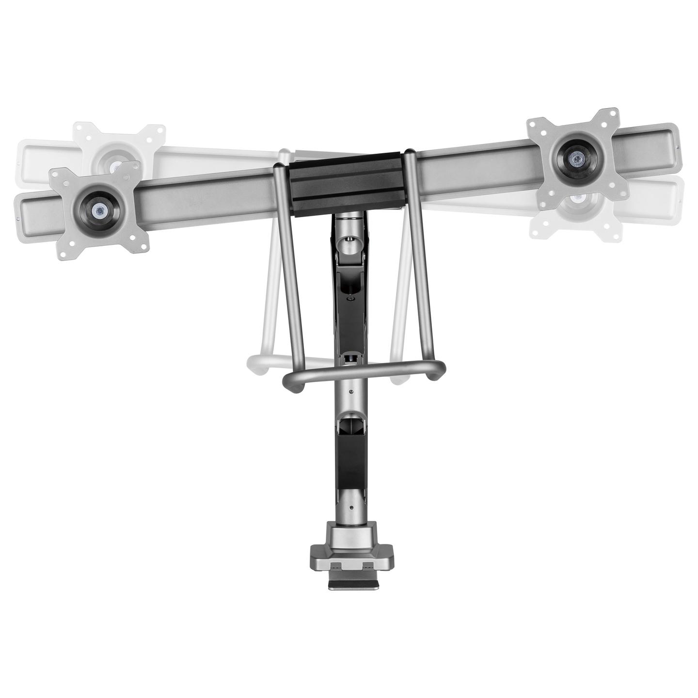 Mbajtëse për Monitor Equip 650161 / 2 Monitorë / 17"-32" / 18kg / Gas Spring / Clamp-Grommet / Tilt ±10° / Swivel ±10° - Zezë - 3
