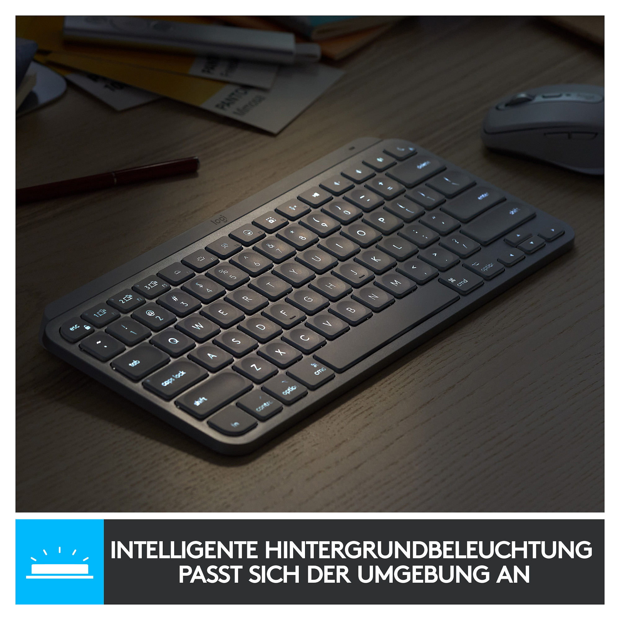 Tastierë Pa kabllo Logitech MX Keys Mini for Business / Kompakte / Membrane / Multi-Device / Bluetooth + Logi Bolt / 3 Pajisje / QWERTY US / USB-C - Hiri - 9