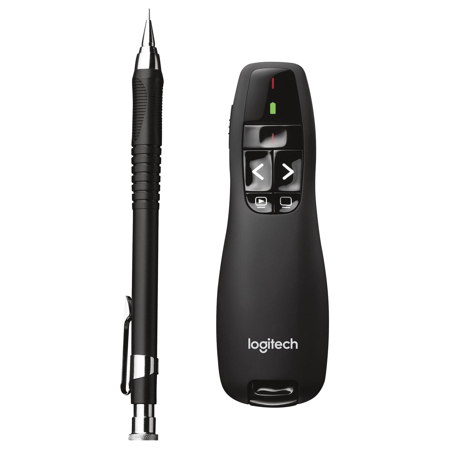 Telekomandë për prezantime Logitech Wireless Presenter R400 / 910-001358 / Laser i Kuq / 2.4GHz Wireless / Bateri AAA – Zezë - 5