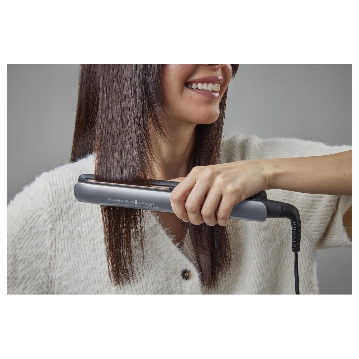 Drejtuese për Flokë Remington Keratin Protect S8598 / Sensor Inteligjent / 5 Temperatura / 150–230°C – Gri/Rozë - 2