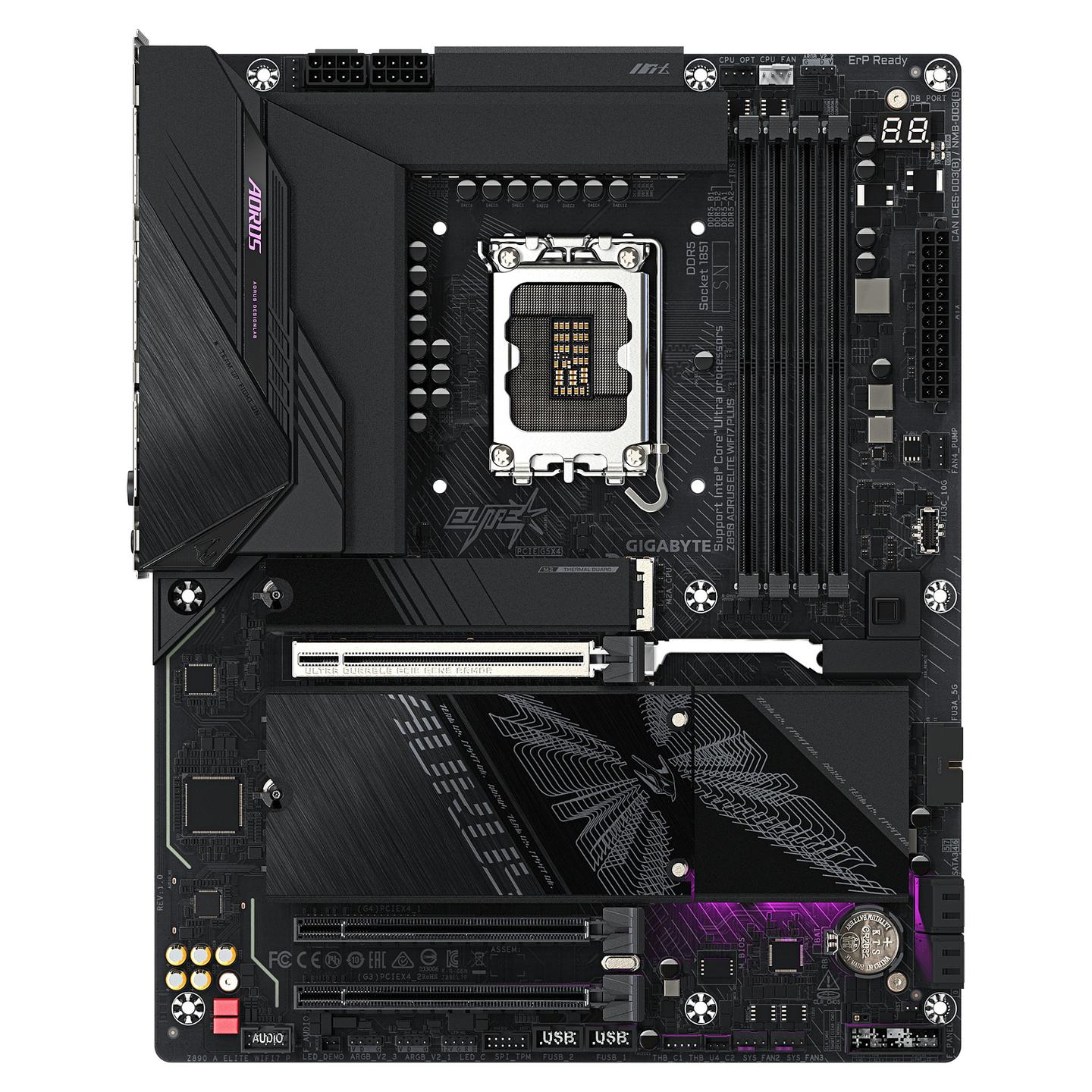 Pllakë Amë Gigabyte Z890 AORUS ELITE WIFI7 / Intel LGA1851 / DDR5 / ATX / Wi-Fi 7 / 5GbE LAN - 2