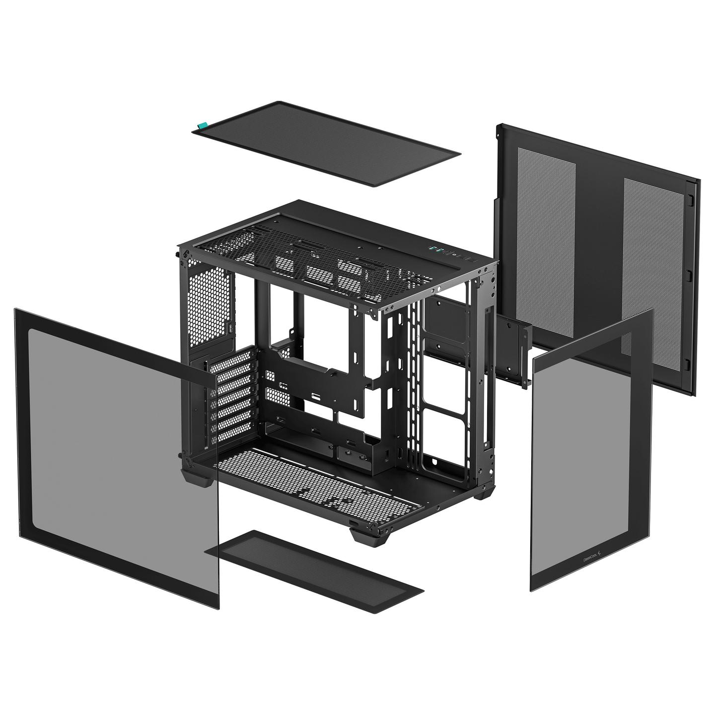 Kasë DeepCool CG530 / ATX Mid-Tower Dual-Chamber / 2xUSB Type-A + USB Type-C / 2 Panele Xhami të Temperuar – Zezë - 12