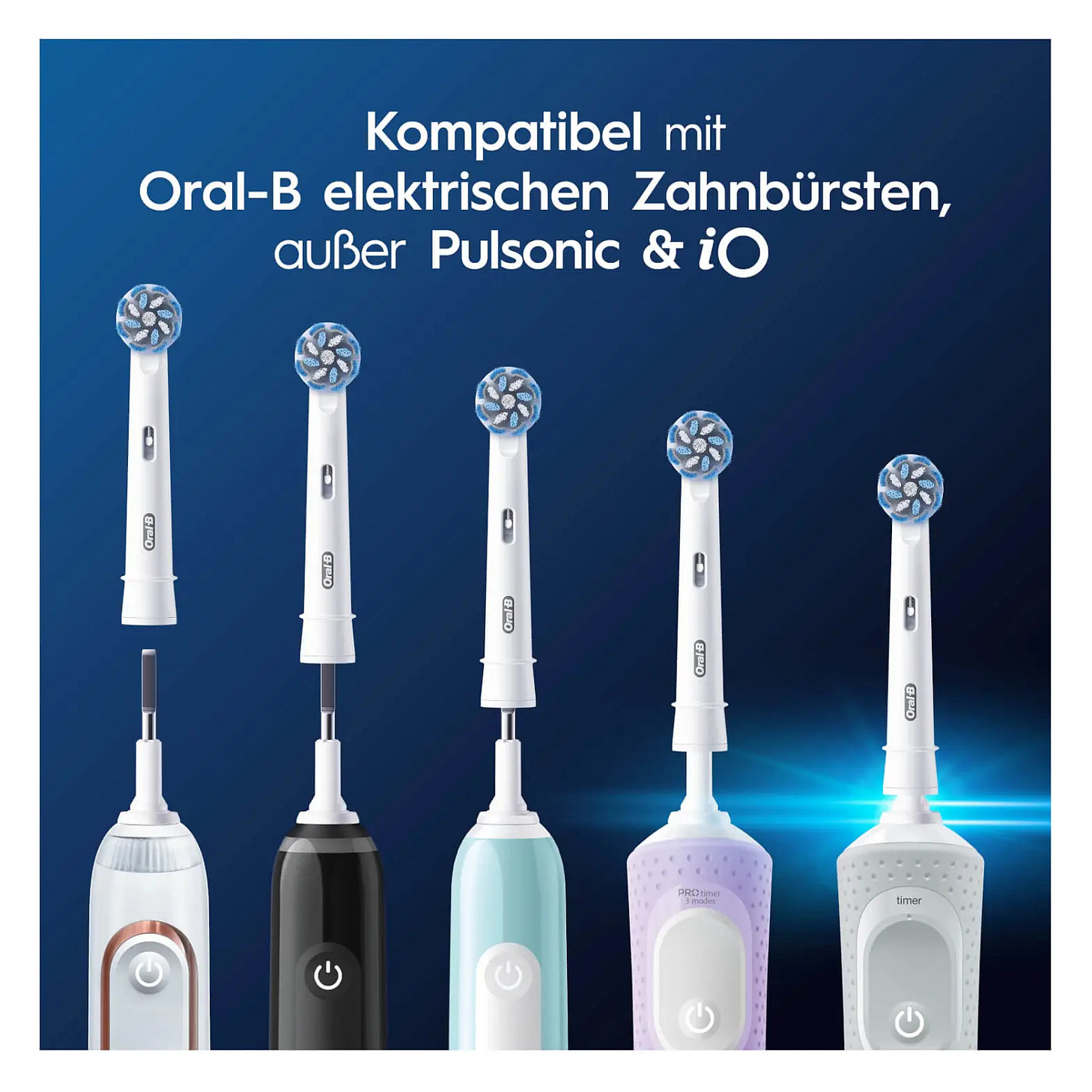 Koka zëvendësuese për furçë elektrike Oral-B Pro Sensitive Clean / Extra Soft / 4 copë – Bardhë - 7
