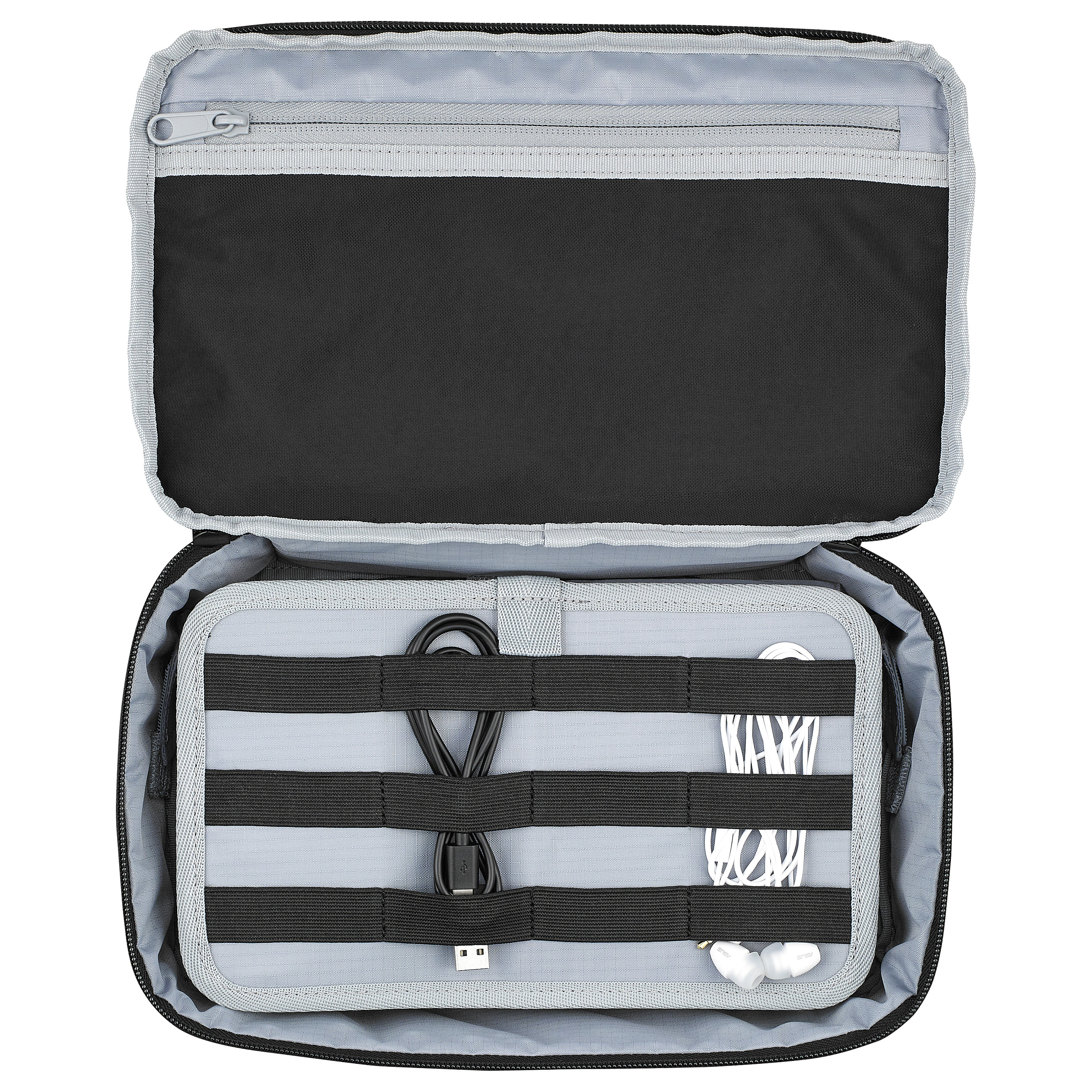 Çantë ASUS ROG Archer Tech Pouch BC1003 / Tech Pouch / 28 × 17 × 9 cm / 200D Nylon / Water-Repellent / Cable Organizer / 2 Velcro Dividers - Zezë - 3