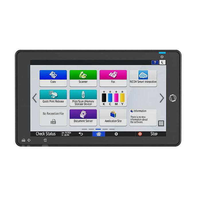 Printer Multifunksional Ricoh IM C401F, Laser me Ngjyra, A4, 1200 à 1200 dpi, 43 ppm, Duplex, 6 GB, SSD 256 GB, SPDF 50-fletësh, Ekran me Prekje 10.1", Wi-Fi, Ethernet - Bardhë - 3