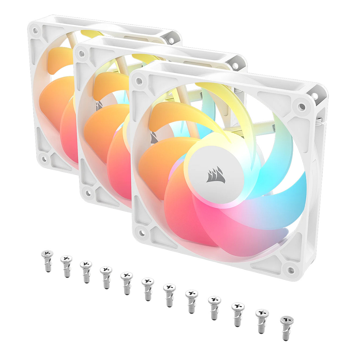 Ftohës për Kasë Corsair RS120-R ARGB / 120mm / 420-2100 RPM / ARGB / PWM / 3-Pack / Reverse – Bardhë - 3