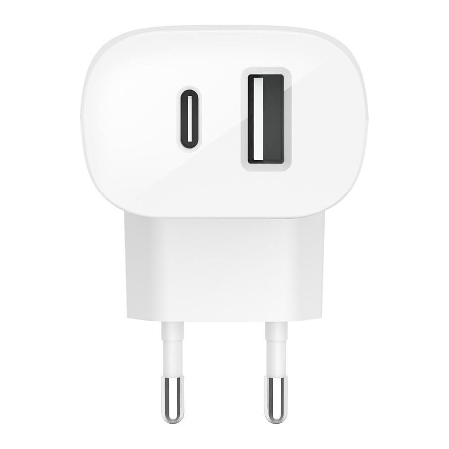 Adapter Belkin BOOST CHARGE WCB007vfWH / 37W / 1x USB-C PD 25W / PPS / 1x USB-A 12W / 2-Port – Bardhë - 4