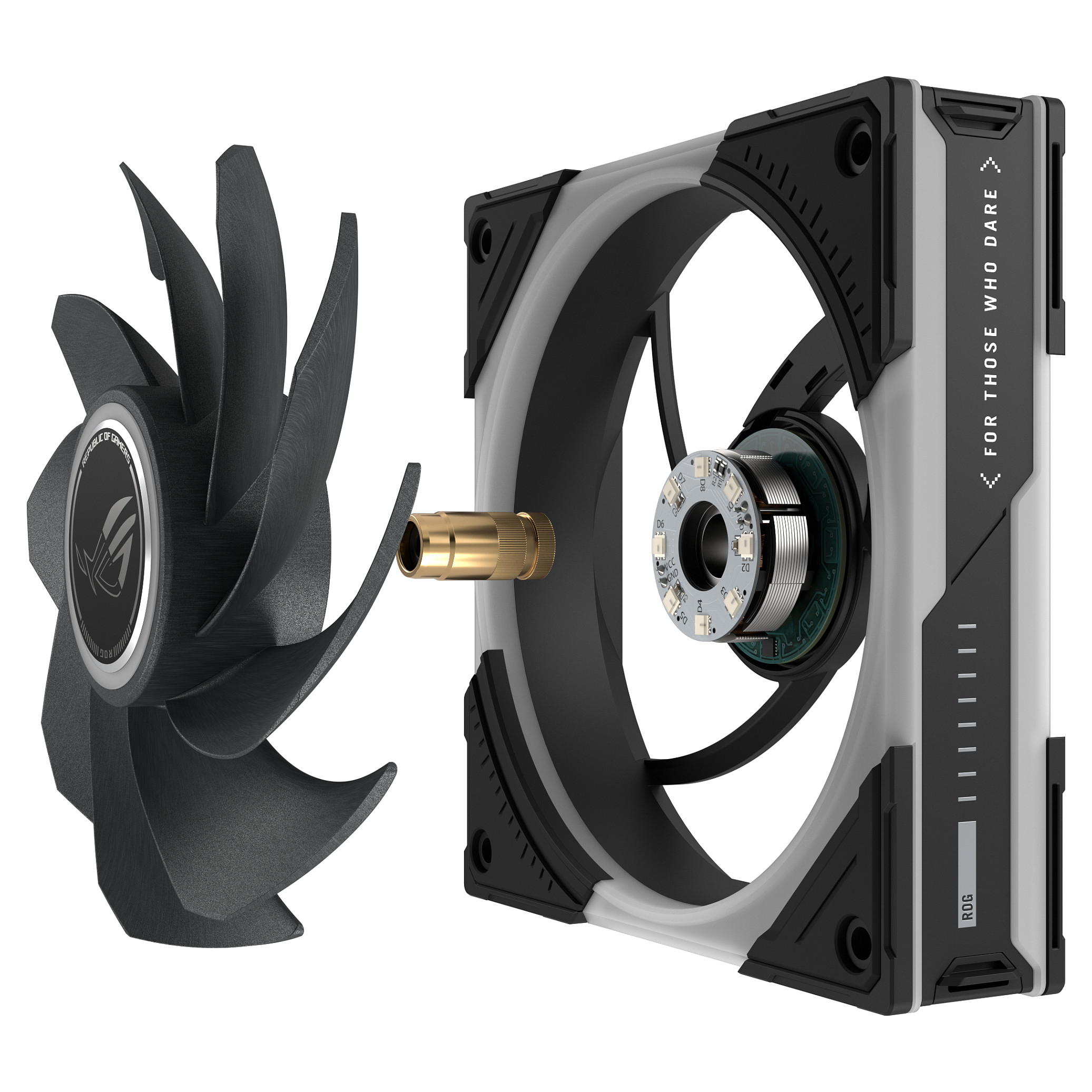 Ftohës për Kasë ASUS ROG Eurux GR120 ARGB Reverse / 120mm / 30mm / PWM / 2200 RPM / 70 CFM / ARGB / 3-Pack / ROG Hub – Zezë/Kuqe/Bardhë - 24