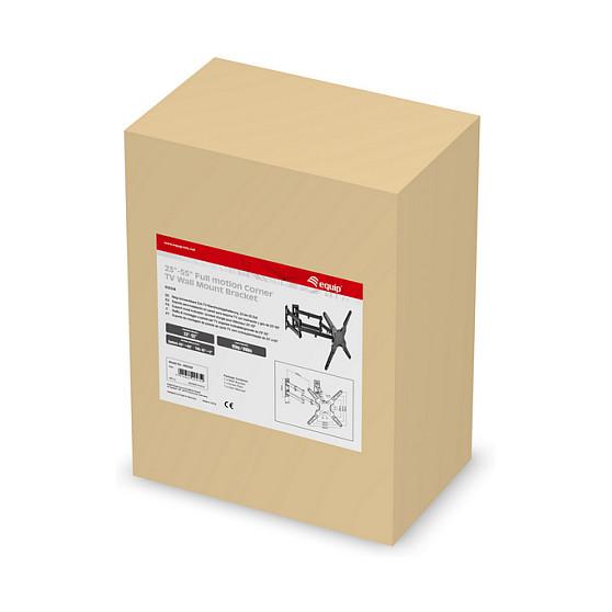 Mbajtëse Muri për TV Equip 650328 / 23"-55" / 45kg / Full Motion / Corner / Tilt -15° deri +2° / Swivel ±45° - Zezë - 7