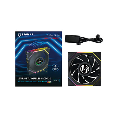 Ftohës për Kasë Lian Li UNI FAN TL120 LCD Wireless / 120mm / 350-1900 RPM / LCD / ARGB / PWM / Reverse – Zezë - 4