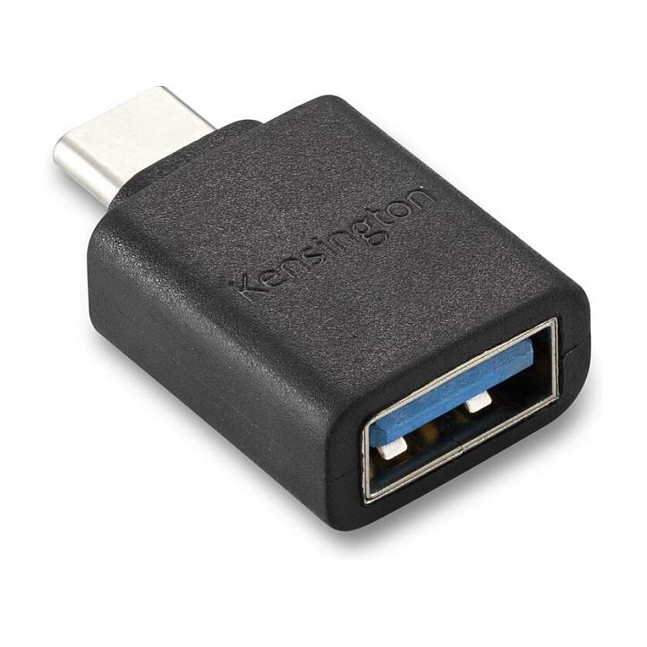 Adapter USB Kensington K33477WW / CA1010 / USB-C Mashkull në USB-A Femër / 5 Gbit/s / 5V 3A - Zezë - 5