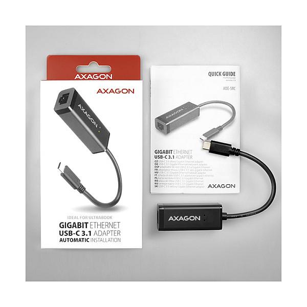 Adapter për Rrjet AXAGON ADE-SRC, USB-C 3.2 Gen 1, Gigabit Ethernet 10/100/1000 Mbps - Zezë - 11