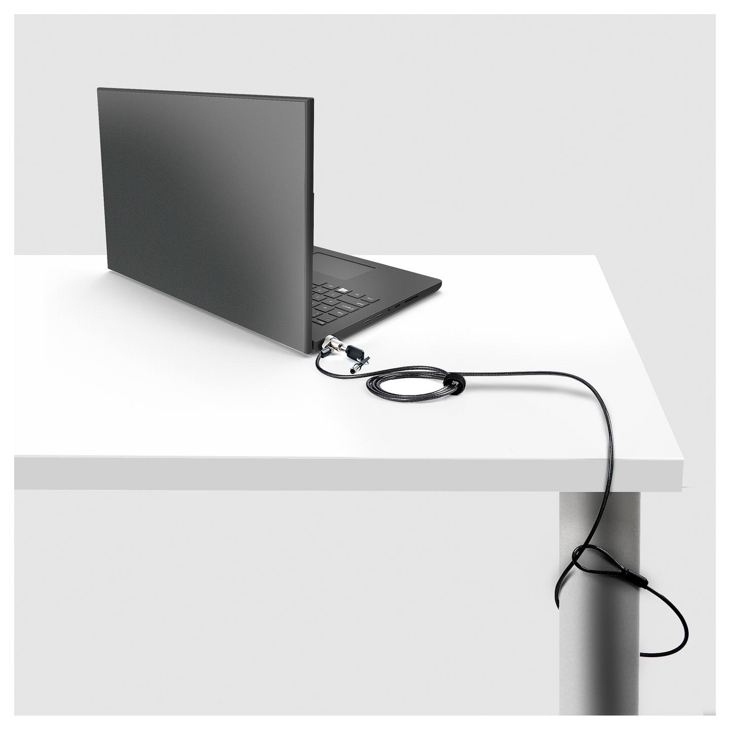 Kabllo Sigurie për Laptop StarTech.com NBLWK-LAPTOP-LOCK, Noble Wedge, 2 m, Çelik Rezistent ndaj Prerjes, Kyç me Çelës, 2 Çelësa - Argjend/Zezë - 7