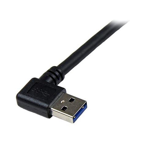 Kabllo USB StarTech.com USB3SAB1MRA, USB 3.0, USB-A Mashkull në USB-B Mashkull, 5Gbps, 1m, 90° - Zezë - 2