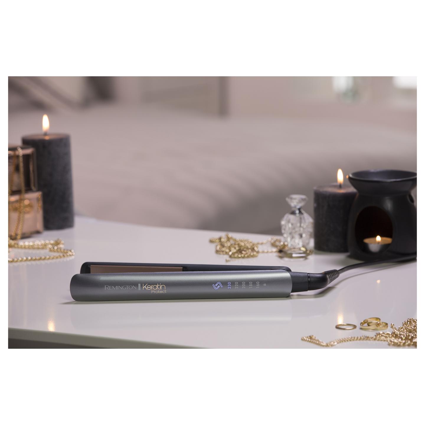 Drejtuese për Flokë Remington Keratin Protect S8598 / Sensor Inteligjent / 5 Temperatura / 150–230°C – Gri/Rozë - 4