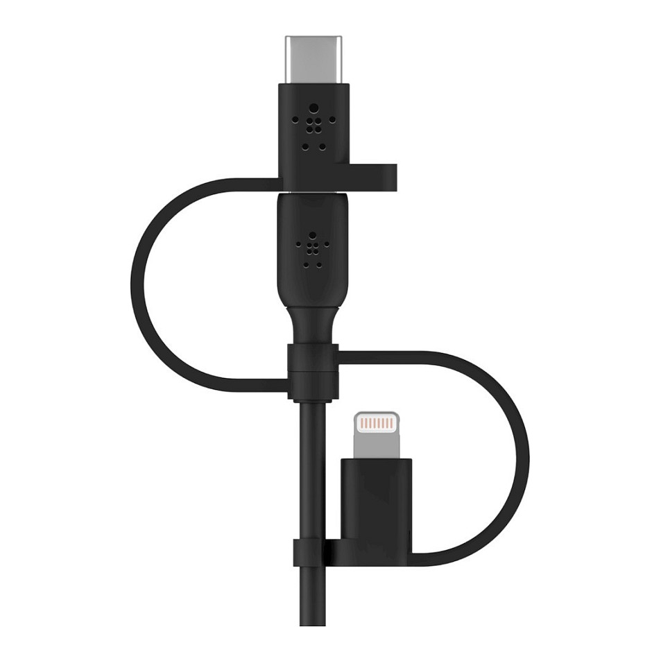 Kabllo USB Belkin BOOST CHARGE CAC001BT1MBK / USB-A në USB-C/Micro-USB/Lightning / 1m / USB 2.0 / MFi - Zezë - 4